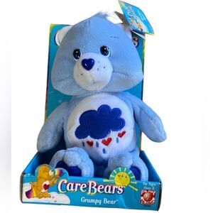 Nwt Vtg 2002 Care Bears Stuffed Blue Toy Bear Grumpy Plush Animal